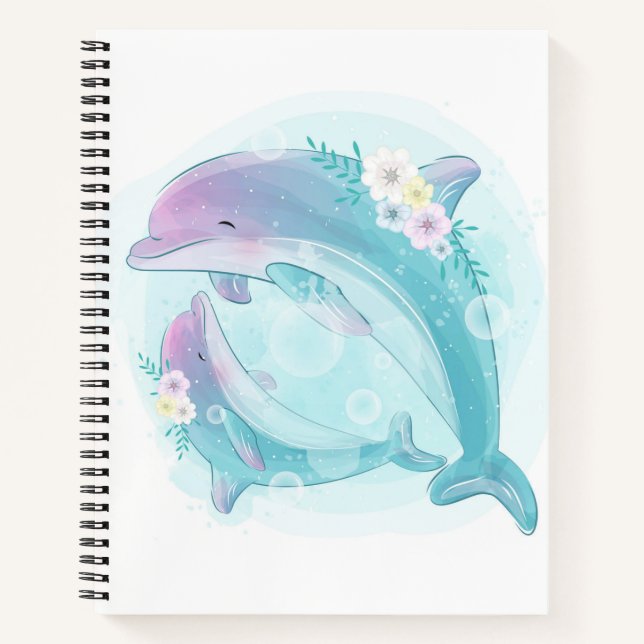 Kleines Dolphin Spiral Notebook Notizbuch (Vorderseite)