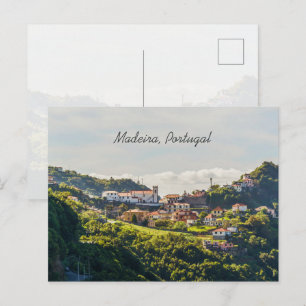 Kleines Dorf am Hang, Landschaft auf Madeira Postkarte