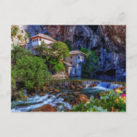 Kleines Dorf Blagaj am Wasserfall Buna, Bosnien un