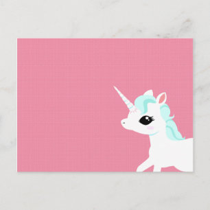 Kleines Einhorn mit blauer Mähne-Postkarte Postkarte