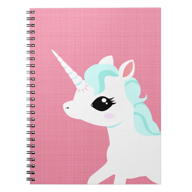 Kleines Einhorn mit blauer Notizblock (Vorderseite)
