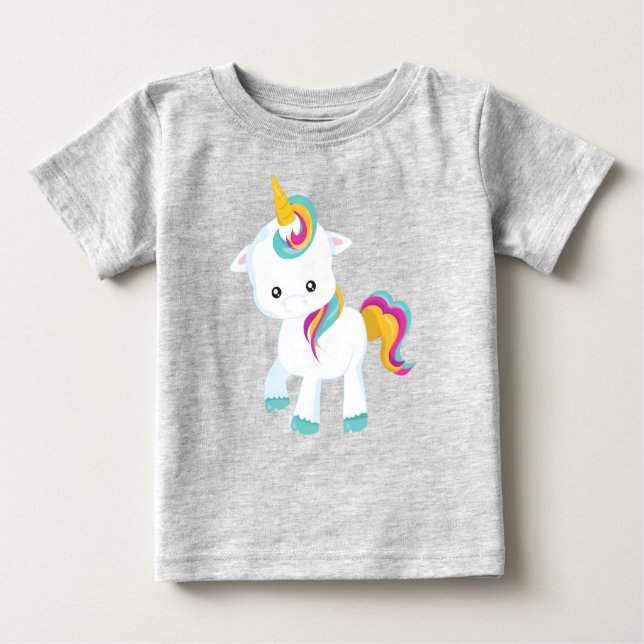 Kleines Einhorn, Niedliches Einhorn, magisches Ein Baby T-shirt (Vorderseite)