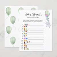 Kleines Elefant Baby Dusche Emoji Pictionary Game