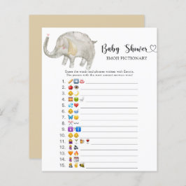 Kleines Elefant Baby Dusche Emoji Pictionary Game