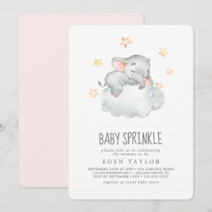 Kleines Elefantenmädchen schlafen Baby Sprinkle Einladung