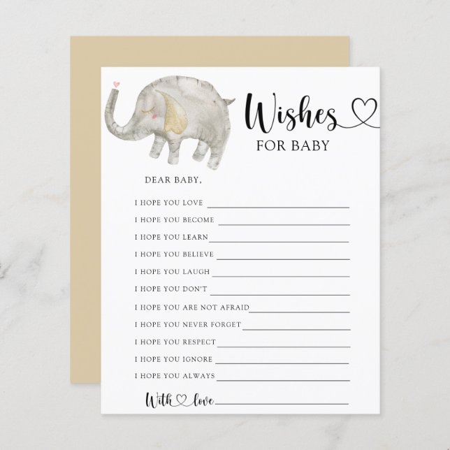 Kleines Elefantenspiel | Babywünsche (Vorne/Hinten)