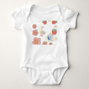Kleines Entenchen mit Erdbeere, ein Bild von schli Baby Strampler