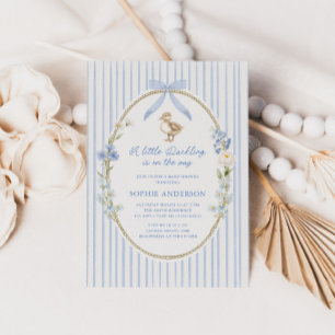 Kleines Entlein Cottage Blau Baby Shower Einladung