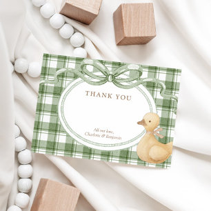 Kleines Entlein Klassische neutrale Babyparty Dankeskarte