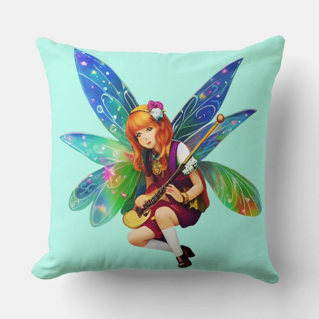 Kleines Fairy Playing Instrument Kissen (Vorderseite)