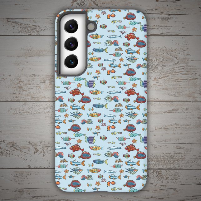 Kleines farbiges Fischmuster Samsung Galaxy Hülle (Von Creator hochgeladen)