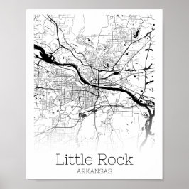 Kleines Felsen Arkansas Minimalistische Stadtkarte Poster
