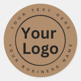 Kleines Firmenlogo braun Runder Aufkleber