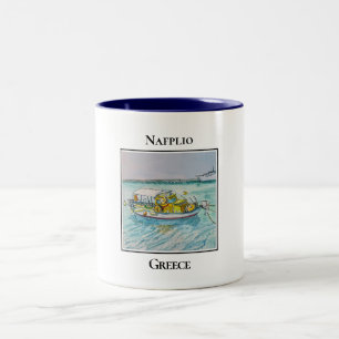 Kleines Fischerboot, Nafplio, Griechenland Zweifarbige Tasse