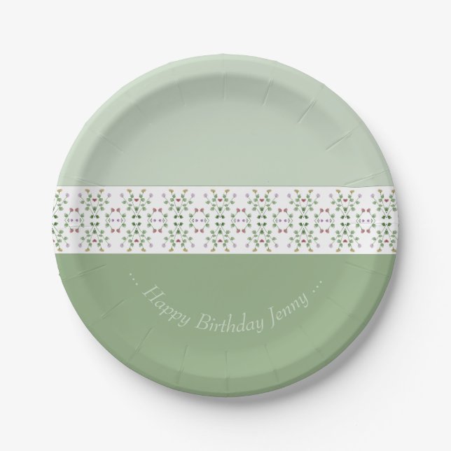 Kleines florales akzentiertes Muster Pappteller (Vorderseite)