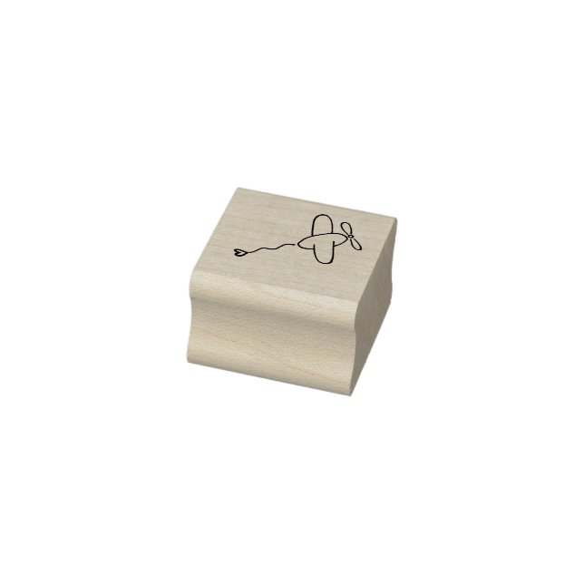 Kleines Flugzeug mit Herz Gummistempel (Stempel)