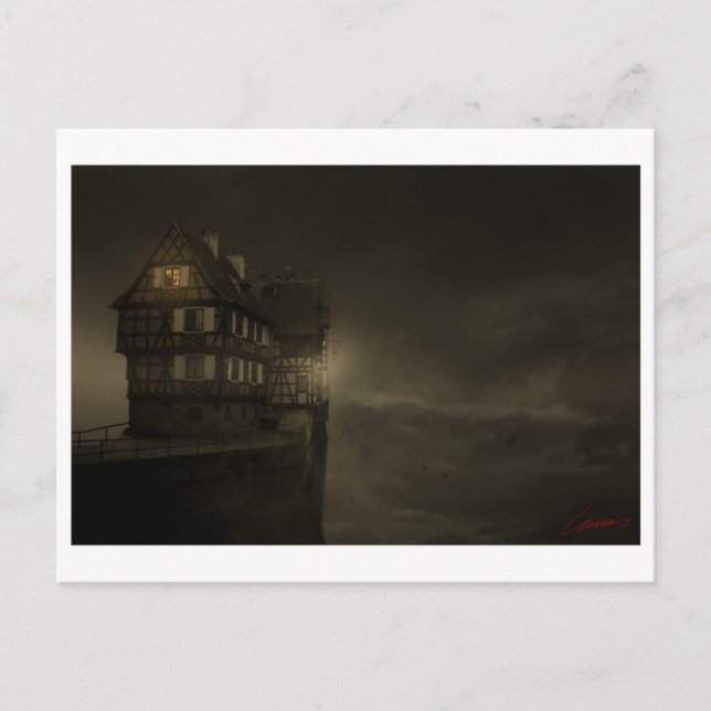 Kleines Frankreich post Card Darken Postkarte (Vorderseite)