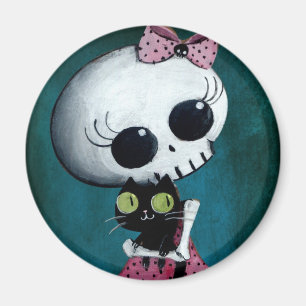 Kleines Fräulein Death - Halloween-Schönheit Magnet