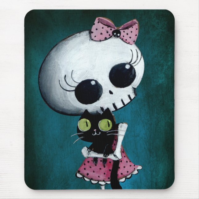 Kleines Fräulein Death - Halloween-Schönheit Mousepad (Vorne)