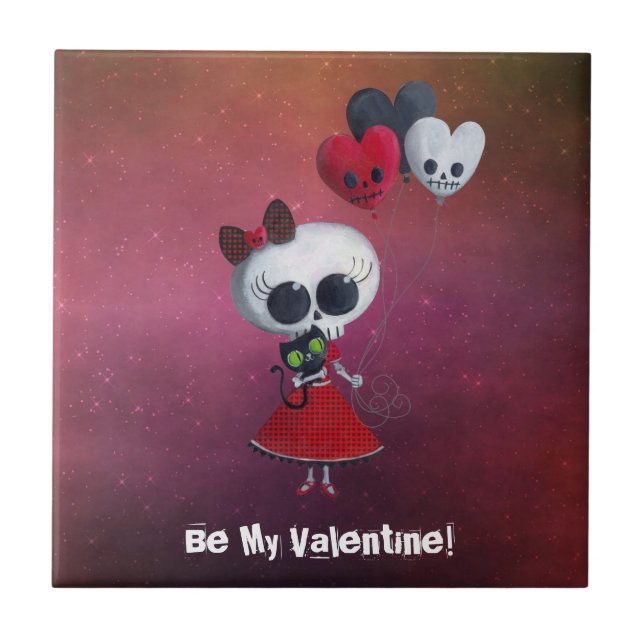 Kleines Fräulein Death Valentine Fliese (Vorderseite)
