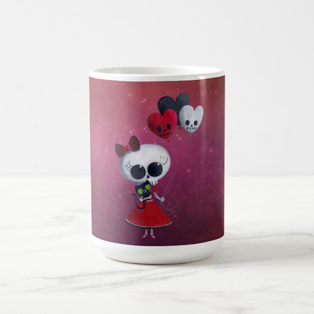 Kleines Fräulein Death Valentine Girl Tasse (Mittel)