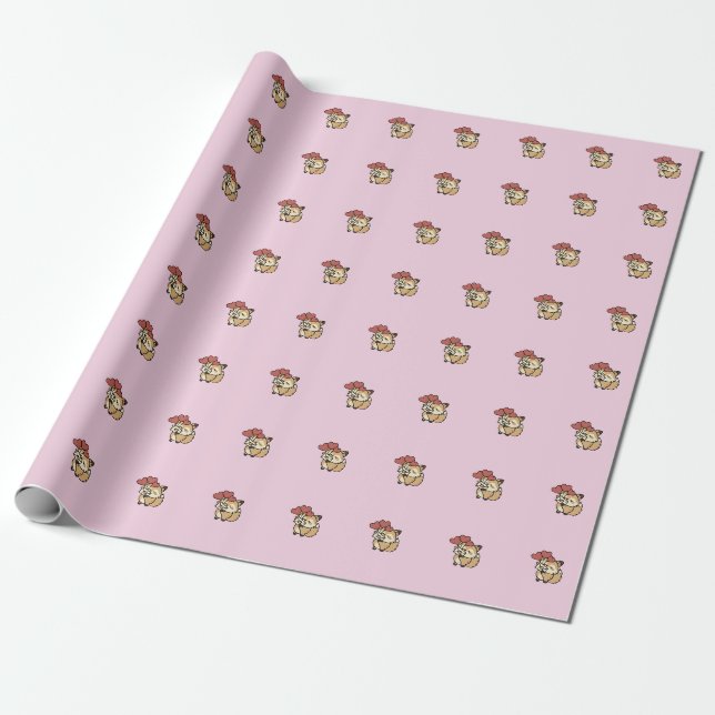 Kleines Fuchs-Liebesballon-Muster-Wrap-Papier Geschenkpapier (Ungerollt)