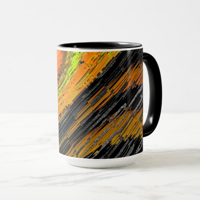 Kleines gelbliches Mosaik und deformierter Stil Tasse (VorderseiteRechts)