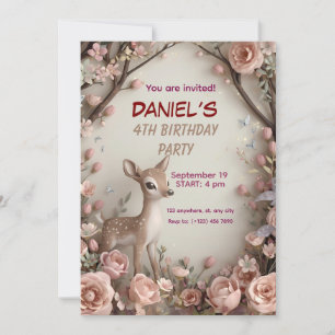 Kleines Gepunktetes Hirschwald zum Geburtstag Einl Einladung