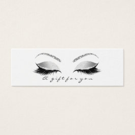Kleines Geschenkzertifikat Grau weiße Lashes Makeu