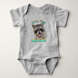 Kleines Gesicht, große Pläne Raccoon Baby Bodysuit Strampler