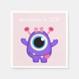 Kleines Girl Monster thematisches Party personalis Serviette