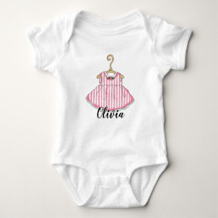 Kleines Girl's Pink Dress Säugling Strampler