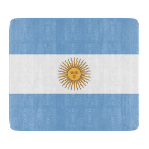 Kleines Glasschneidbrett mit argentinischer Flagge Schneidebrett