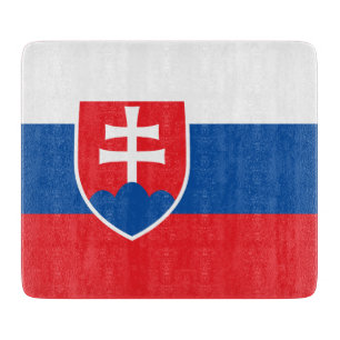 Kleines Glasschneidbrett mit der Flagge der Slowak Schneidebrett