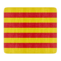 Kleines Glasschneidbrett mit der Flagge Katalonien