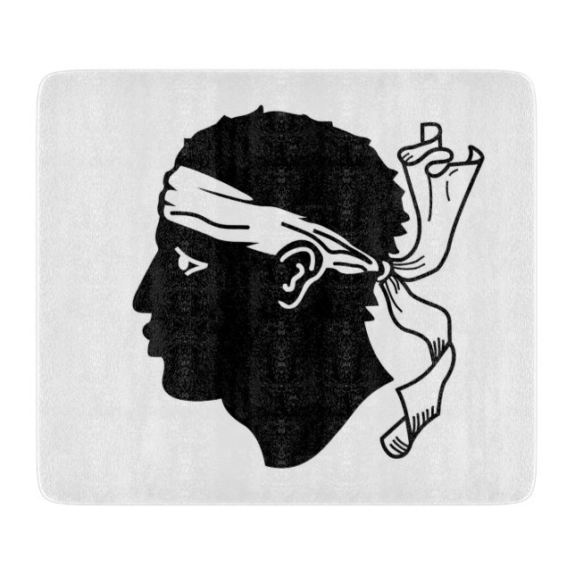 Kleines Glasspanbrett - Flagge Korsikas Schneidebrett (Vorderseite)