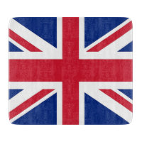 Kleines Glasspanbrett mit der Flagge des Vereinigt