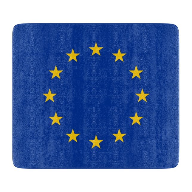 Kleines Glasspanbrett mit europäischer Flagge Schneidebrett (Vorderseite)