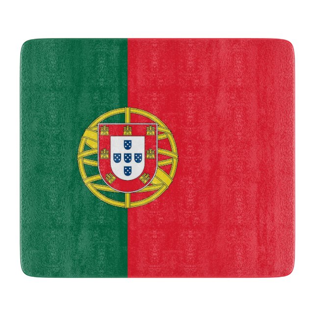 Kleines Glasspanbrett mit portugiesischer Flagge Schneidebrett (Vorderseite)