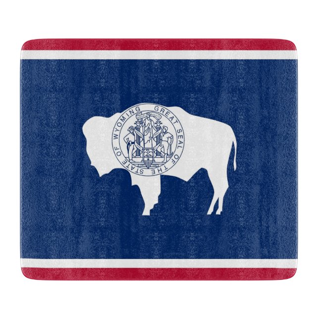 Kleines Glasspanbrett mit Wyoming-Flagge Schneidebrett (Vorderseite)