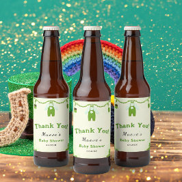 Kleines Glück 1 Kleeblatt Baby Outfit Babydusche Bierflaschenetikett