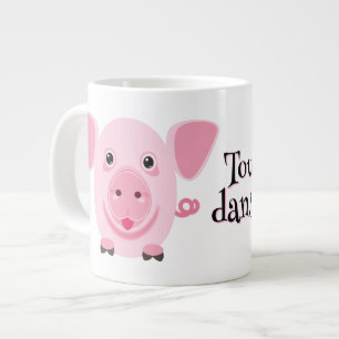Kleines glückliches süßes rosa Schwein Jumbo-Tasse