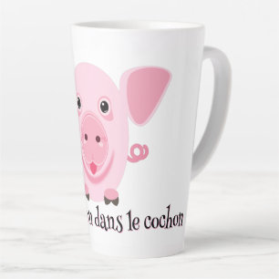 Kleines glückliches süßes rosa Schwein Milchtasse
