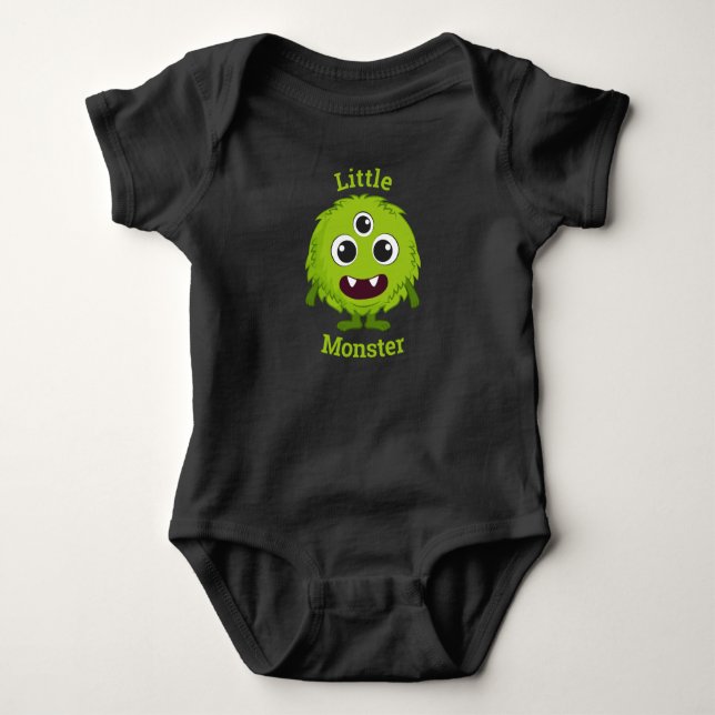 Kleines grünes Monster Cooler Typ Baby Strampler (Vorderseite)
