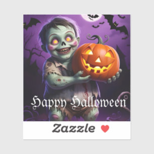 Kleines grünes Monster & Pumpkin Friend Aufkleber