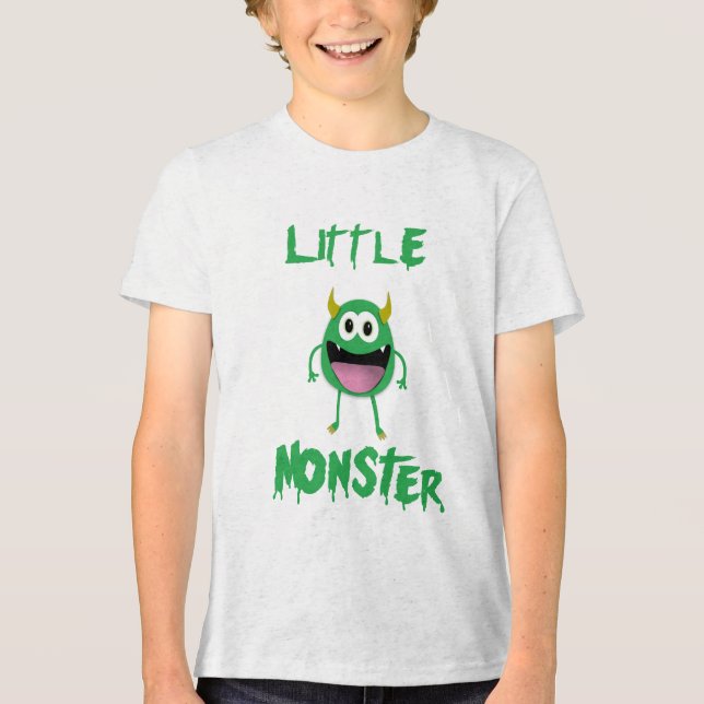 Kleines grünes Monster Tri-Blend Shirt (Vorderseite)