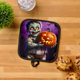 Kleines grünes Monster und Kürbisfreund Topflappen