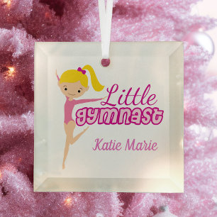 Kleines Gymnast Niedliches Personalisiertes Gymnas Ornament Aus Glas