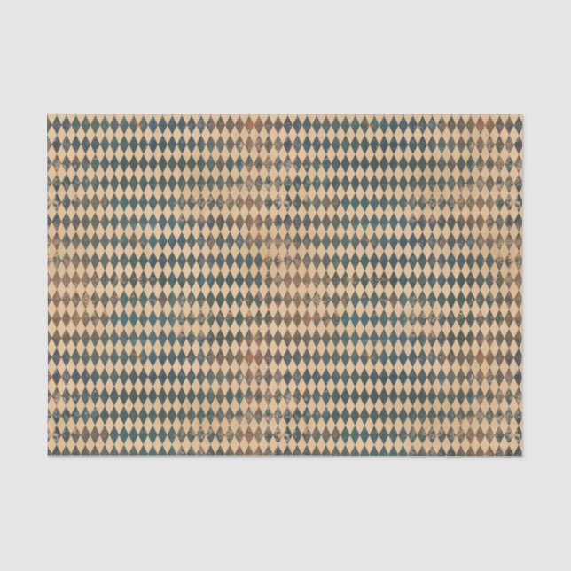 Kleines Harlequin Diamond Muster Seidenpapier (Vorderseite)
