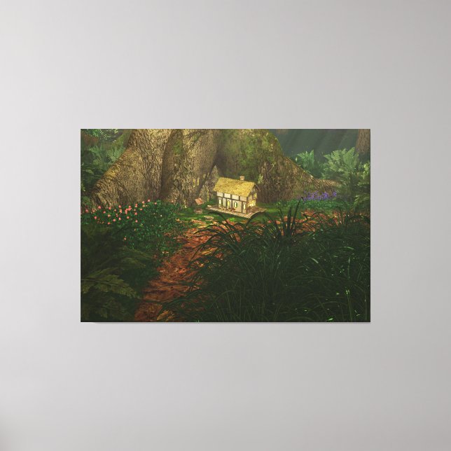 Kleines Haus in der Big Woods Canvas Print Leinwanddruck (Vorderseite)